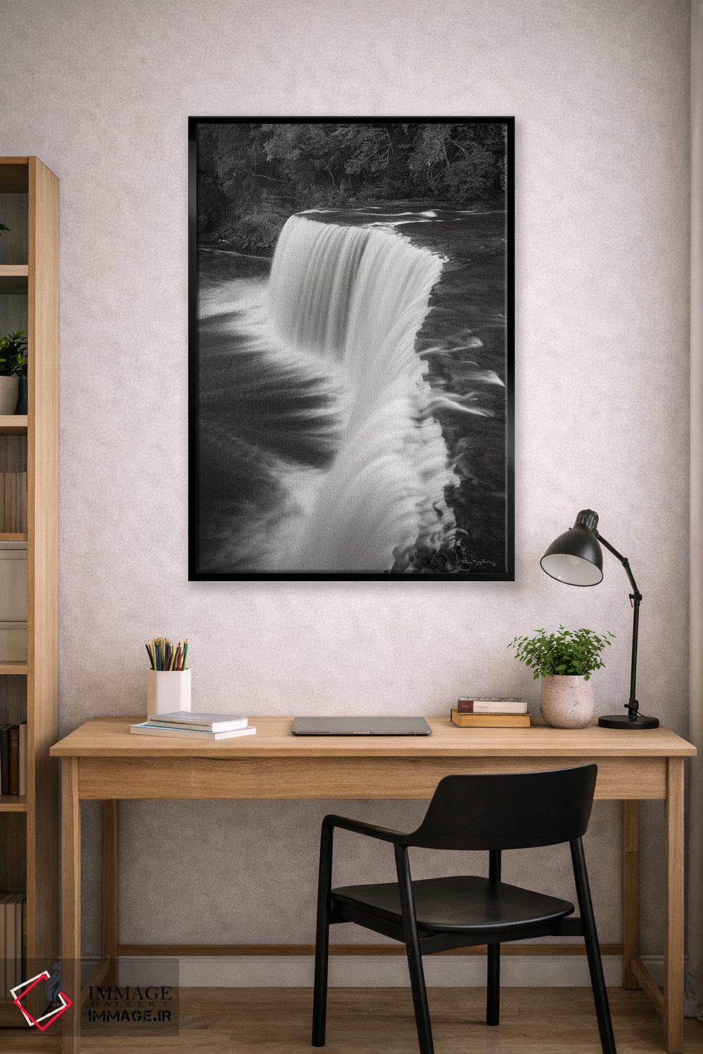 تابلو دکوراتیو آبشار تاکوامنون میشیگان ۲ سیاه و سفید اثر آلن ماچروویچ - D1B