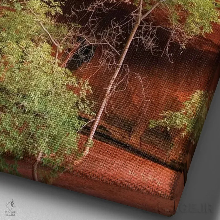 تابلو دکوراتیو دره نئون ۳ اثر آلن ماچروویچ - نمای نزدیک بافت بوم