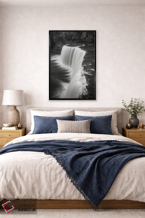تابلو دکوراتیو آبشار تاکوامنون میشیگان ۲ سیاه و سفید اثر آلن ماچروویچ - D6B