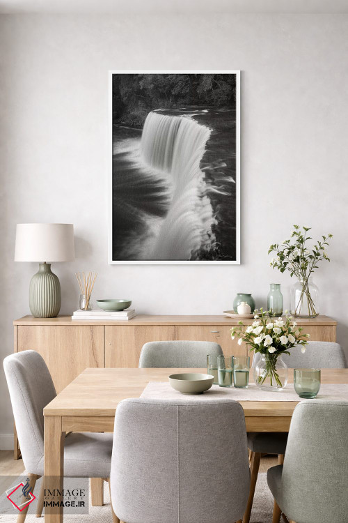 تابلو دکوراتیو آبشار تاکوامنون میشیگان ۲ سیاه و سفید اثر آلن ماچروویچ - D5W