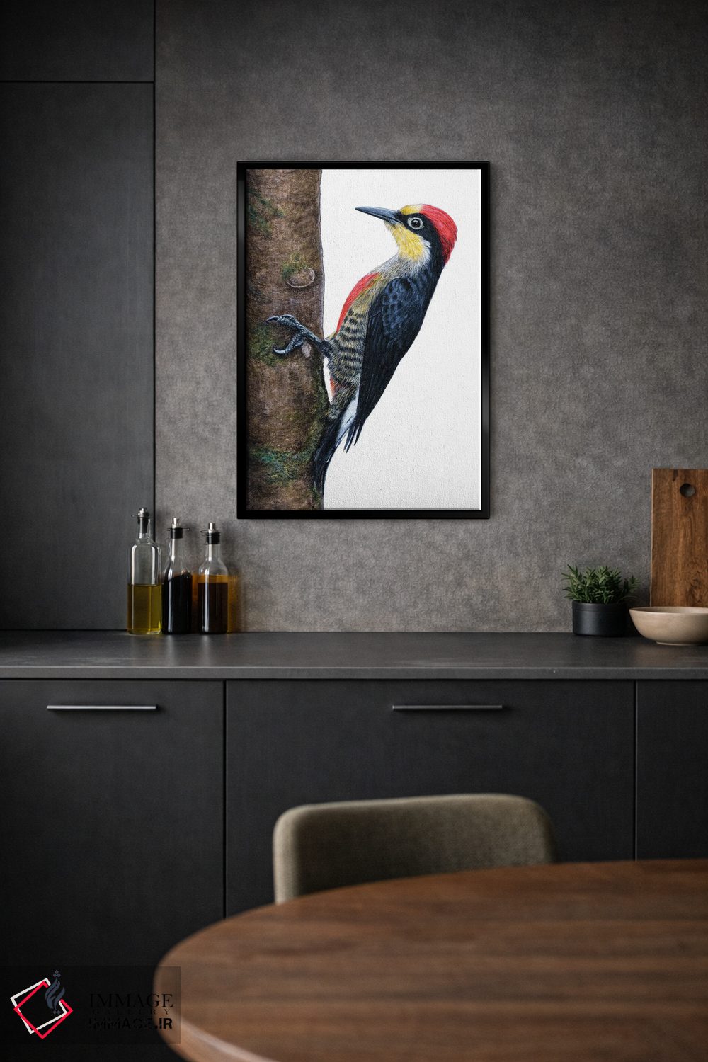 تابلو دکوراتیو "دارکوب پیشانی زرد" اثر میخائیل ودرنیکوف - D2B