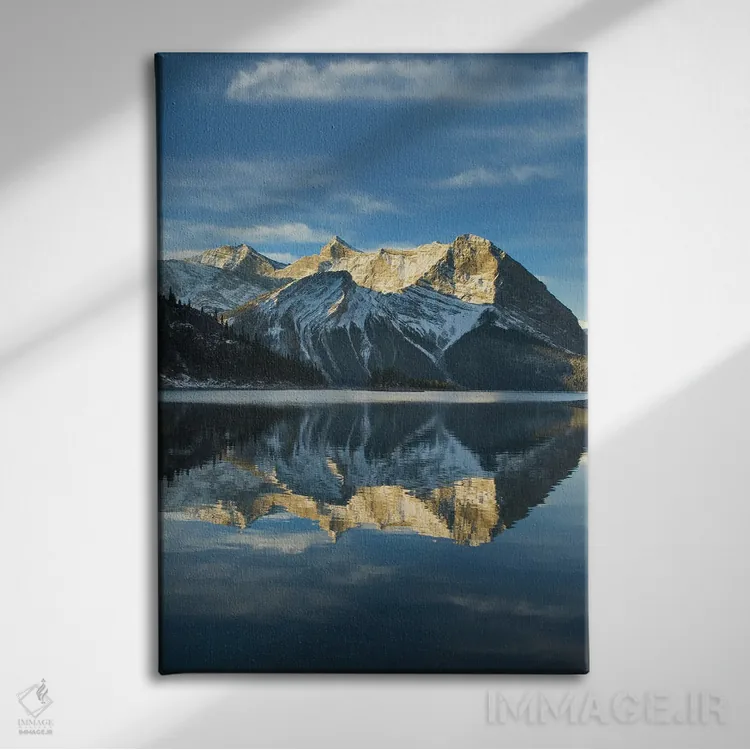 تابلو دکوراتیو کانادا، آلبرتا. طلوع خورشید بر کوه سارایل و کوه فوش دریاچه… اثر آلن ماچروویچ - نمای روبهرو روی دیوار