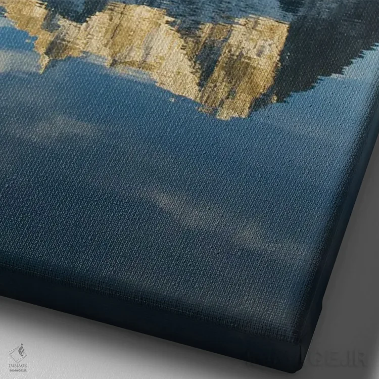 تابلو دکوراتیو کانادا، آلبرتا. طلوع خورشید بر کوه سارایل و کوه فوش دریاچه… اثر آلن ماچروویچ - نمای نزدیک بافت بوم