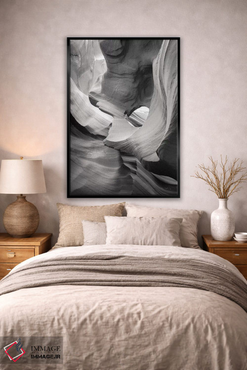 تابلو دکوراتیو دره آنتلوپ پایین ۹ سیاه و سفید اثر آلن ماچروویچ - D1B