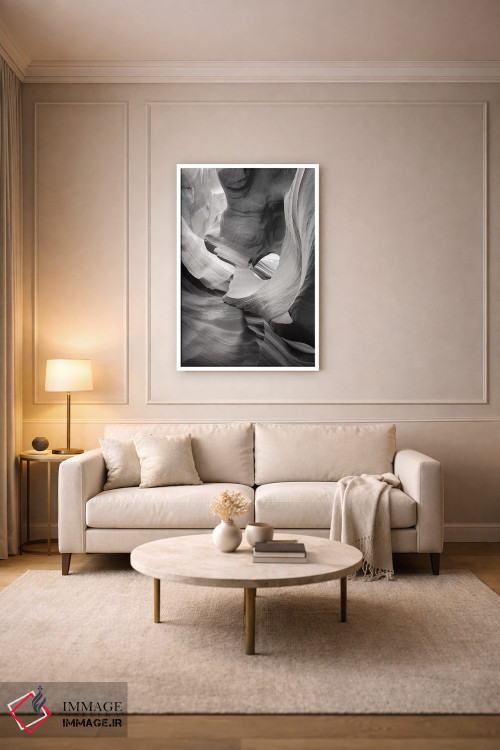 تابلو دکوراتیو دره آنتلوپ پایین ۹ سیاه و سفید اثر آلن ماچروویچ - D2W