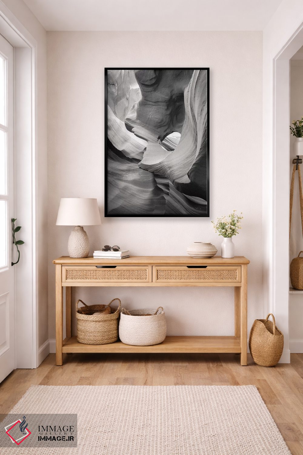 تابلو دکوراتیو دره آنتلوپ پایین ۹ سیاه و سفید اثر آلن ماچروویچ - D5B