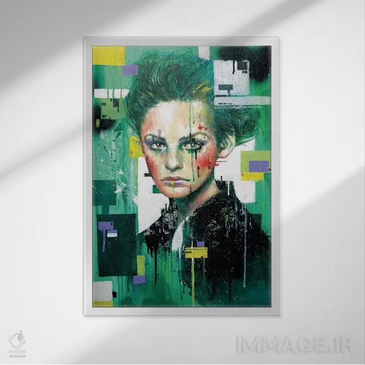 تابلو دکوراتیو گل سرخ شده اثر مینجه لی - نمای قابدار سفید