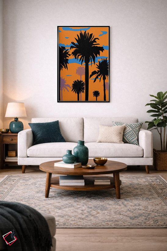 تابلو دکوراتیو غروب نخل ۱ اثر مارتین جیمز - D3B