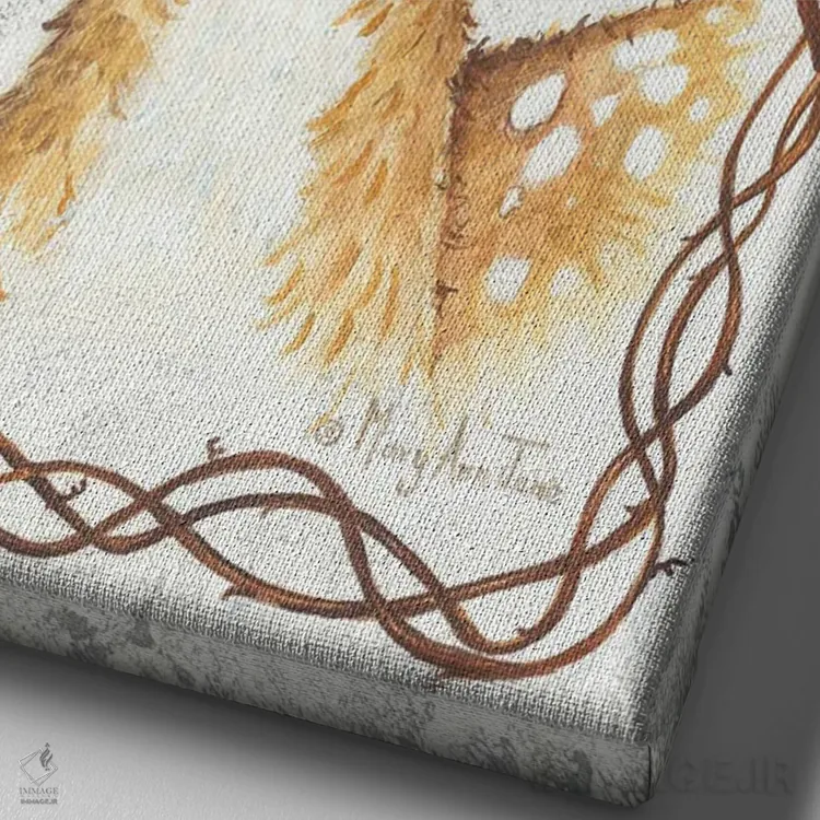 تابلو دکوراتیو آهو اثر مری آن جون - نمای نزدیک بافت بوم