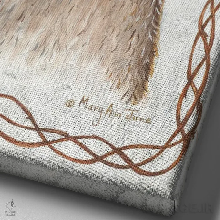 تابلو دکوراتیو راکون اثر مری آن جون - نمای نزدیک بافت بوم