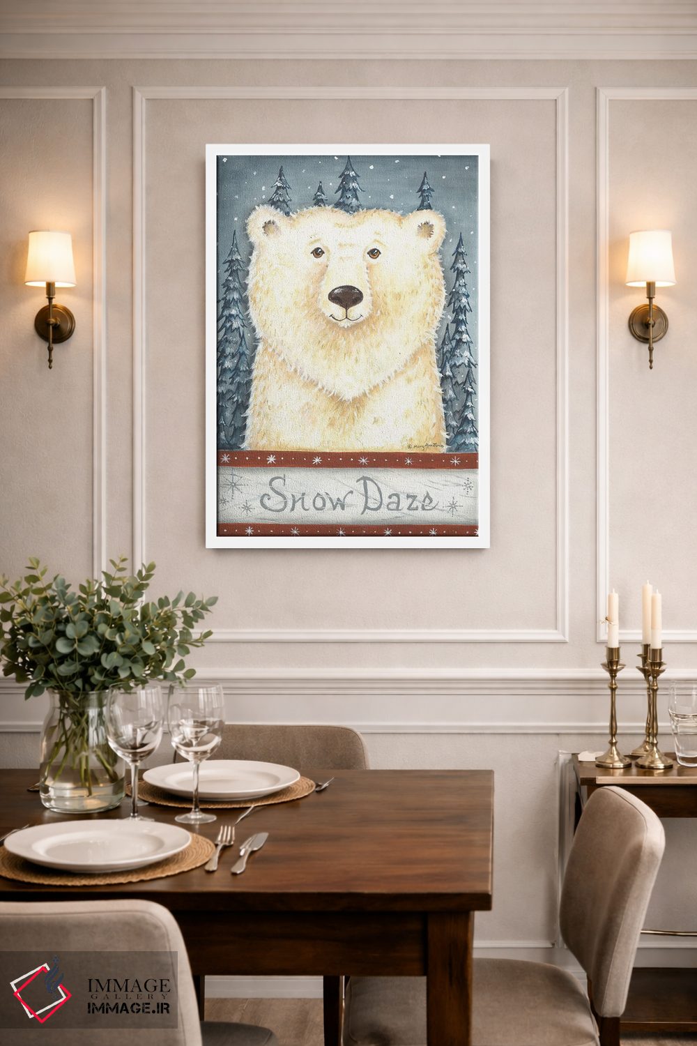 تابلو دکوراتیو گیجی برفی اثر مری آن جون - D1W