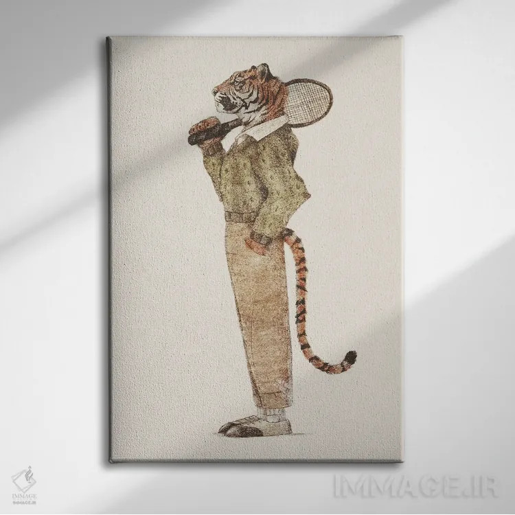 تابلو دکوراتیو باشگاه تنیس ببر اثر مایک کوبو - نمای روبهرو روی دیوار