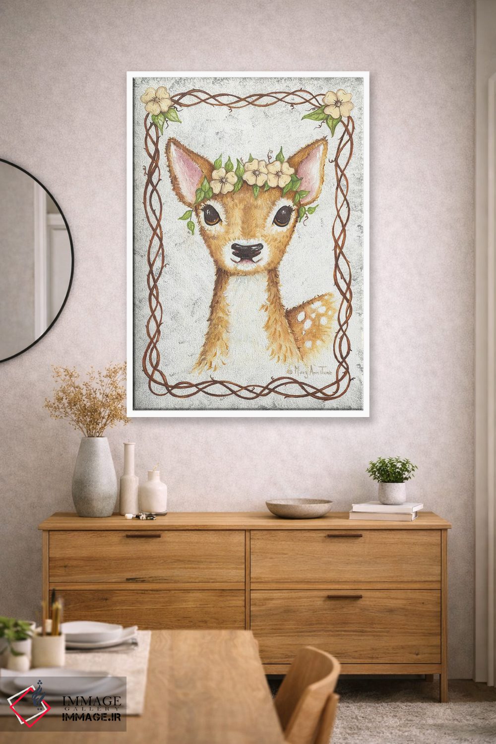 تابلو دکوراتیو آهو اثر مری آن جون - D1W