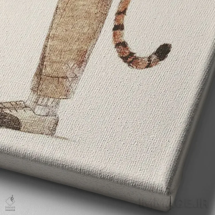 تابلو دکوراتیو باشگاه تنیس ببر اثر مایک کوبو - نمای نزدیک بافت بوم