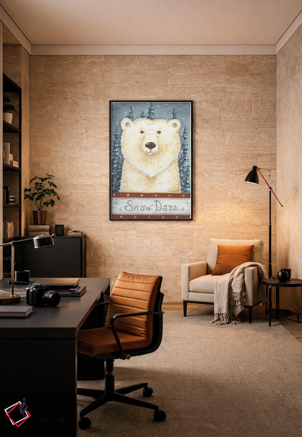 تابلو دکوراتیو گیجی برفی اثر مری آن جون - D6B