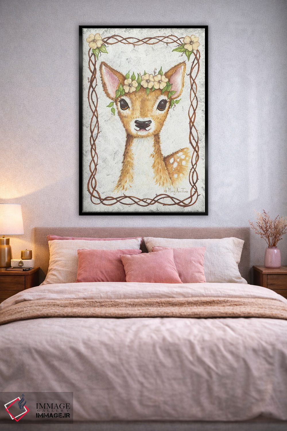تابلو دکوراتیو آهو اثر مری آن جون - D2B