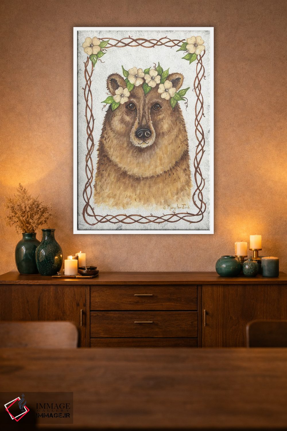 تابلو دکوراتیو خرس اثر مری آن جون - D1W