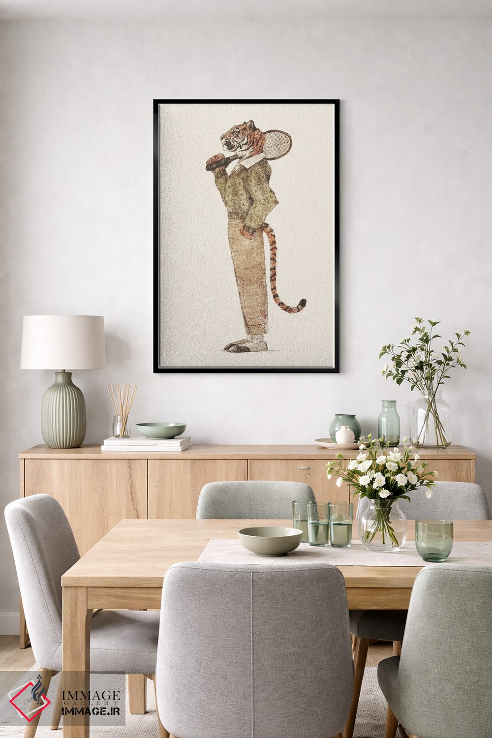 تابلو دکوراتیو باشگاه تنیس ببر اثر مایک کوبو - D6B