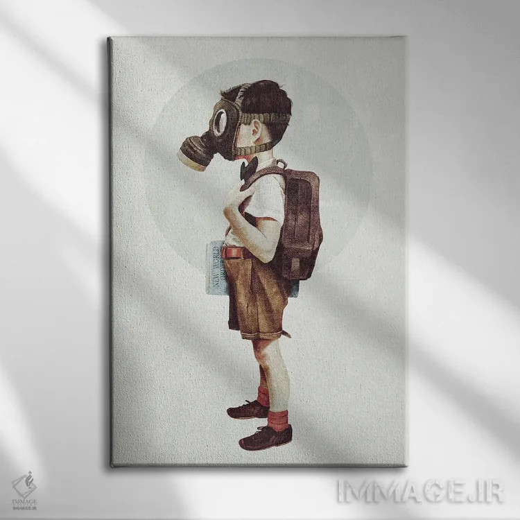 تابلو دکوراتیو بازگشت به مدرسه اثر مایک کوبو - نمای روبهرو روی دیوار