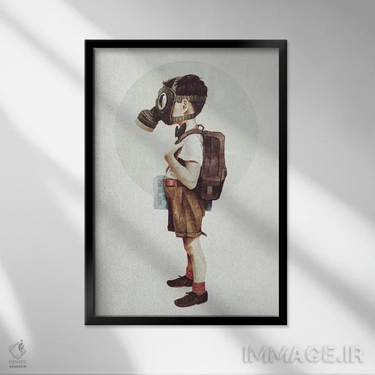 تابلو دکوراتیو بازگشت به مدرسه اثر مایک کوبو - نمای قابدار مشکی