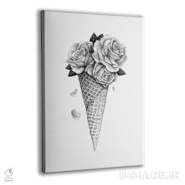 تابلو دکوراتیو گل یخ اثر مایک کوبو - نمای پرسپکتیو محصول