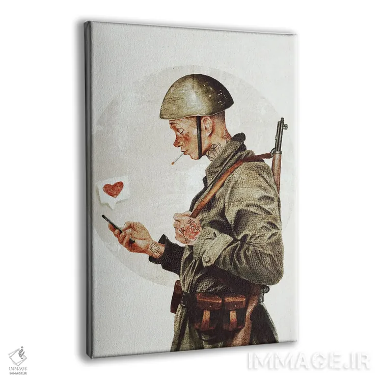 تابلو دکوراتیو آماده جنگ نیستم اثر مایک کوبو - نمای پرسپکتیو محصول