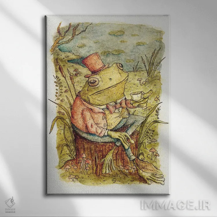 تابلو دکوراتیو وقت چای اثر مایک کوبو - نمای روبهرو روی دیوار