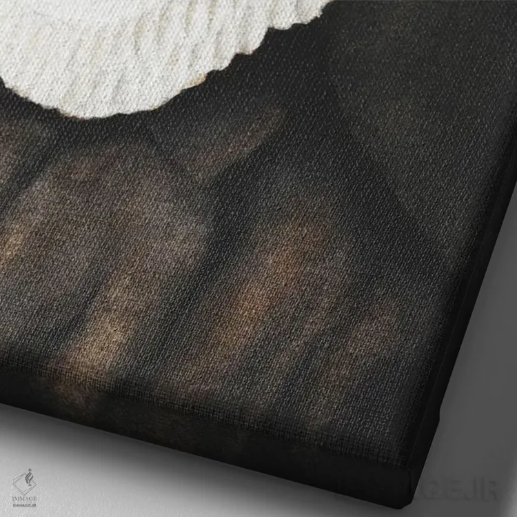 تابلو دکوراتیو جمجمه گل ها اثر مایک کوبو - نمای نزدیک بافت بوم