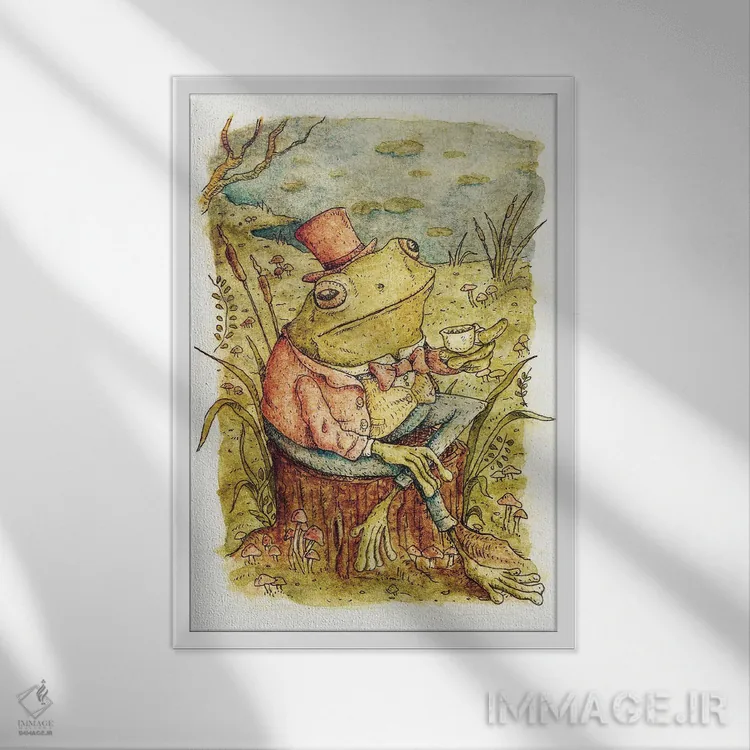 تابلو دکوراتیو وقت چای اثر مایک کوبو - نمای قابدار سفید