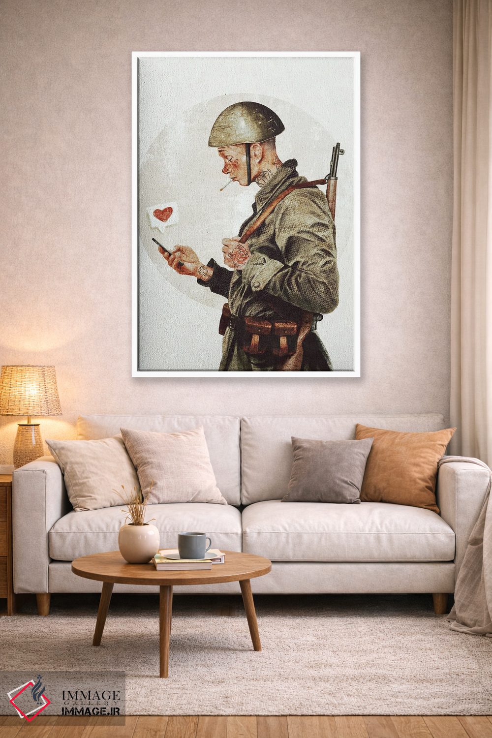 تابلو دکوراتیو آماده جنگ نیستم اثر مایک کوبو - D1W