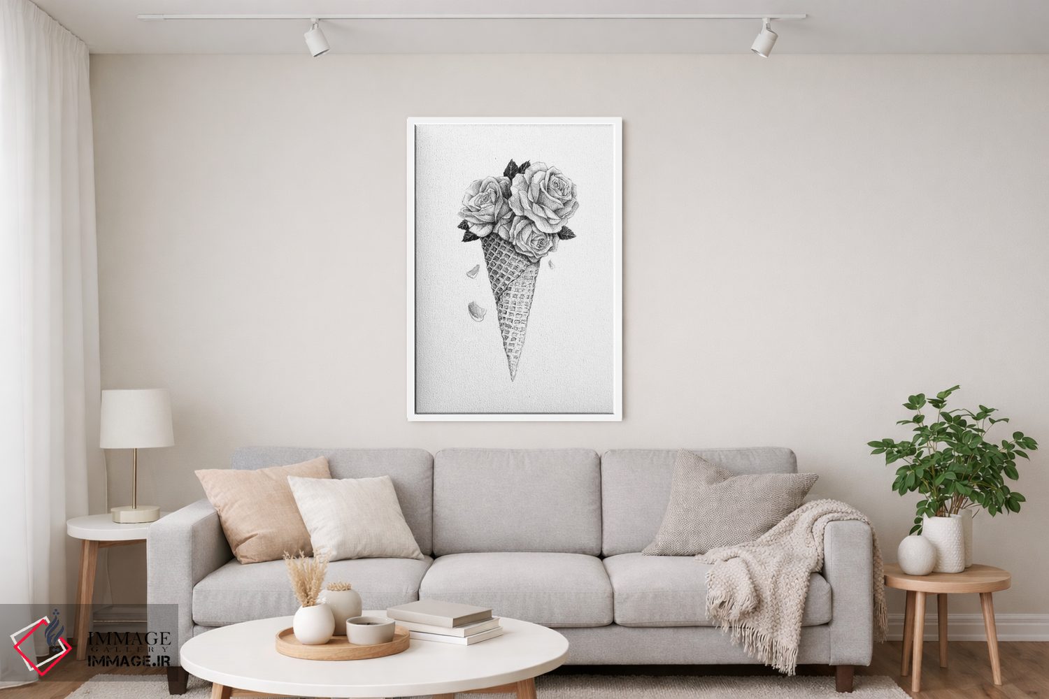 تابلو دکوراتیو گل یخ اثر مایک کوبو - D3W