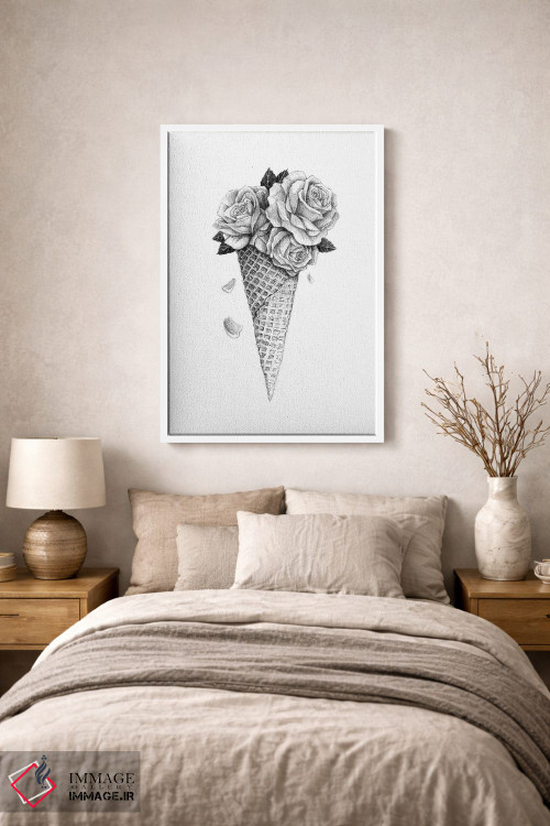 تابلو دکوراتیو گل یخ اثر مایک کوبو - D1W