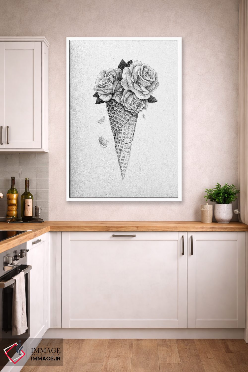 تابلو دکوراتیو گل یخ اثر مایک کوبو - D4W