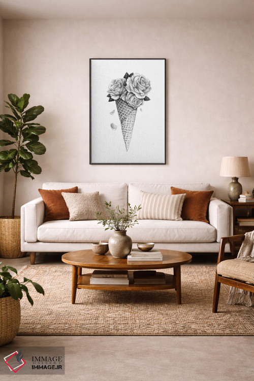 تابلو دکوراتیو گل یخ اثر مایک کوبو - D5B