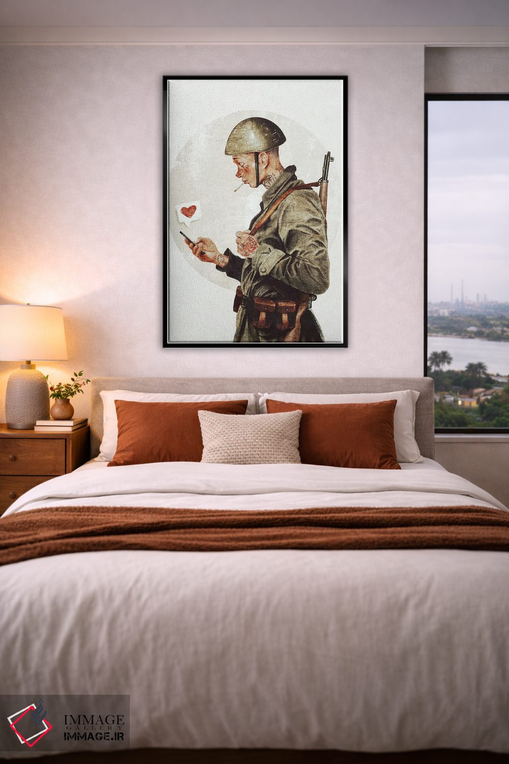 تابلو دکوراتیو آماده جنگ نیستم اثر مایک کوبو - D5B