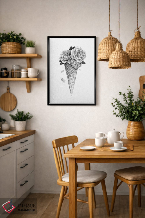 تابلو دکوراتیو گل یخ اثر مایک کوبو - D6B