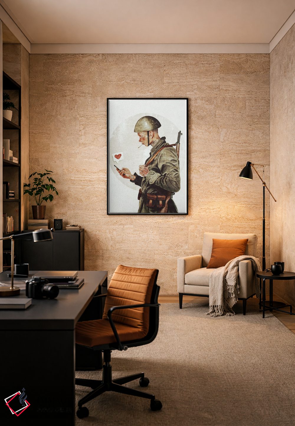 تابلو دکوراتیو آماده جنگ نیستم اثر مایک کوبو - D6B