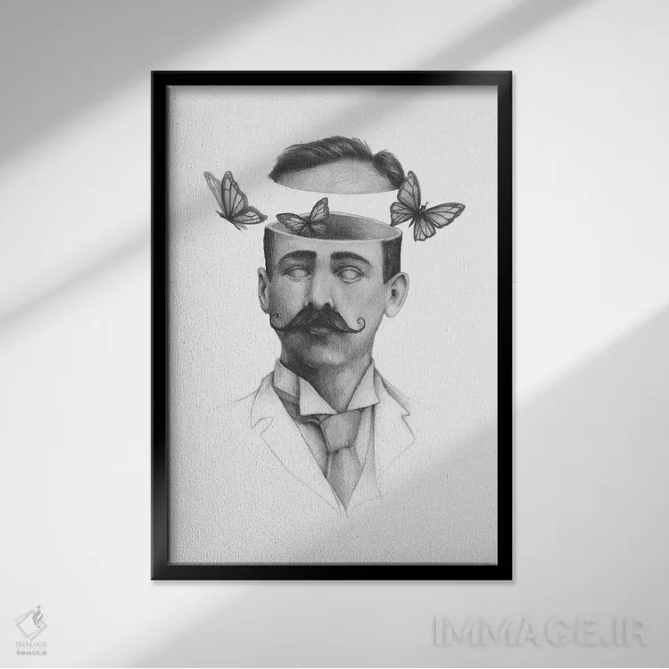 تابلو دکوراتیو سردرگمی ۲ اثر مایک کوبو - نمای قابدار مشکی