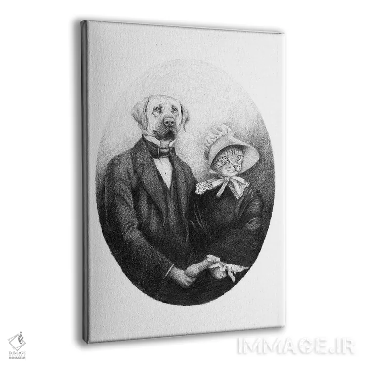 تابلو دکوراتیو "زوج ابدی" اثر مایک کوبو - نمای پرسپکتیو محصول