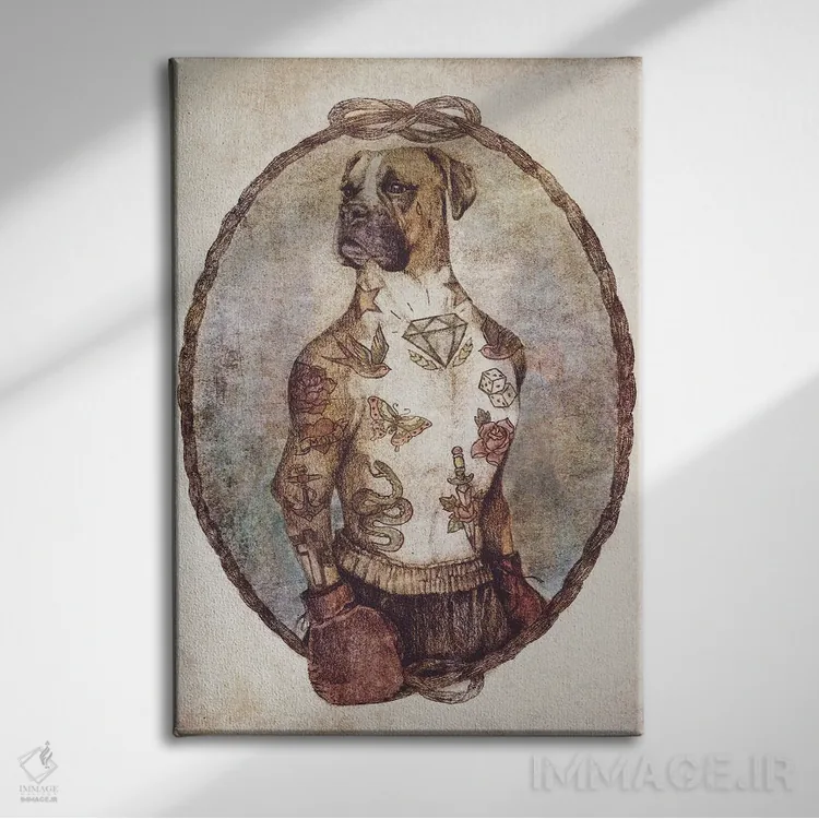 تابلو دکوراتیو "بوکسور" اثر مایک کوبو - نمای روبهرو روی دیوار