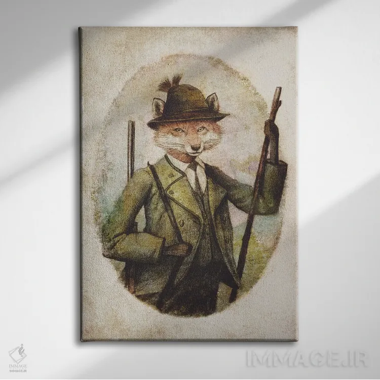 تابلو دکوراتیو "فصل شکار" اثر مایک کوبو - نمای روبهرو روی دیوار