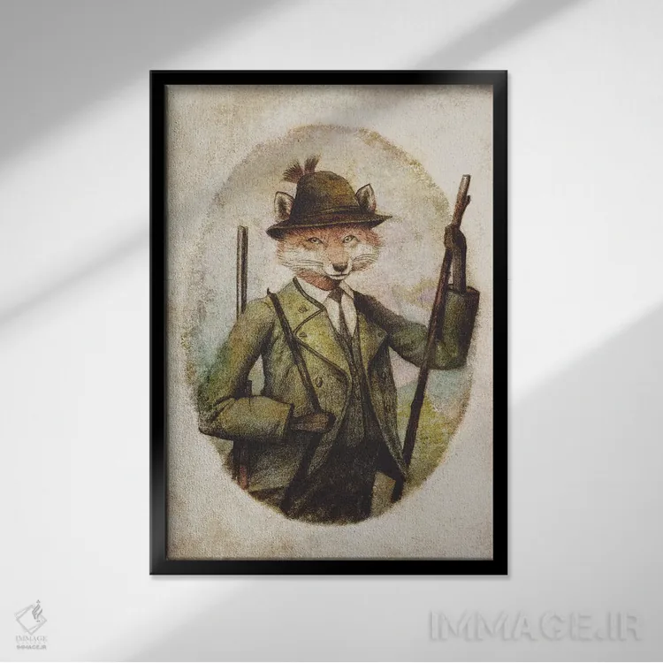 تابلو دکوراتیو "فصل شکار" اثر مایک کوبو - نمای قابدار مشکی