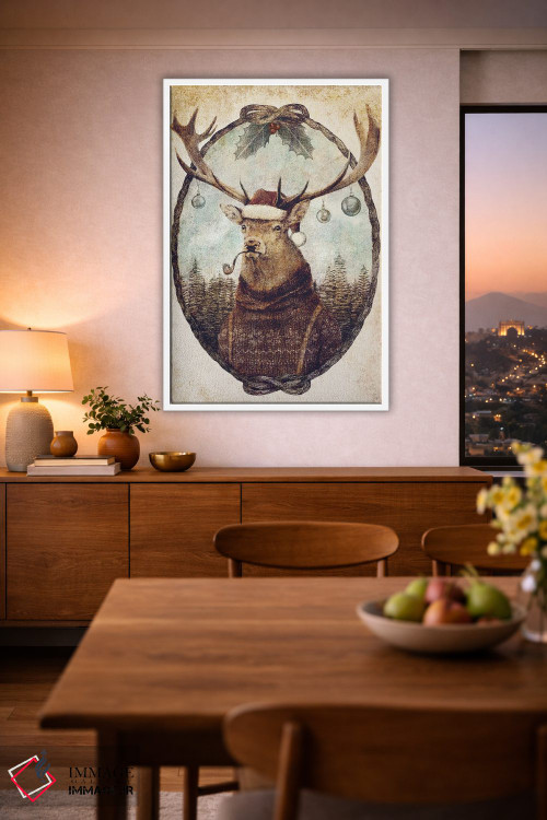 تابلو دکوراتیو "کریسمس وحشیانه در اندیشه" اثر مایک کوبو - D2W