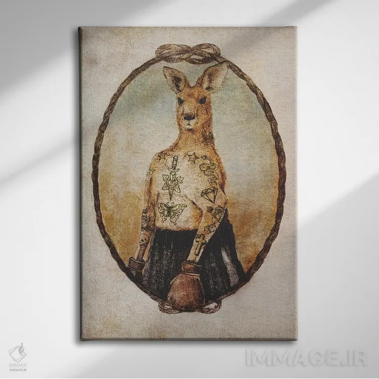 تابلو دکوراتیو "بوکسور استرالیایی" اثر مایک کوبو - نمای روبهرو روی دیوار