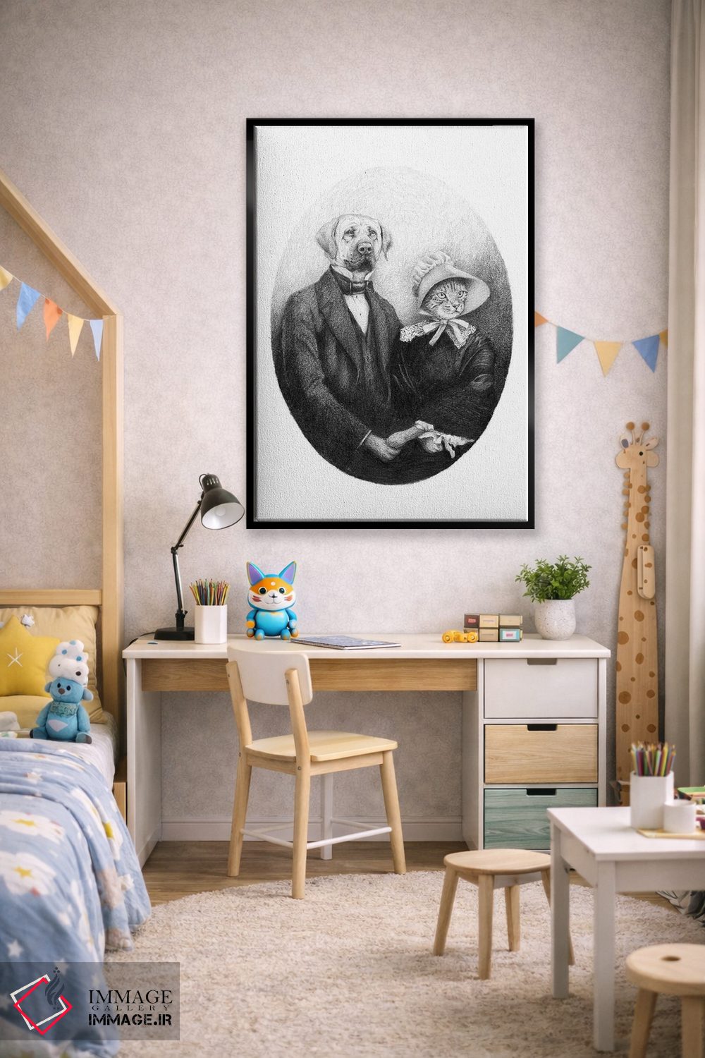 تابلو دکوراتیو "زوج ابدی" اثر مایک کوبو - D2B