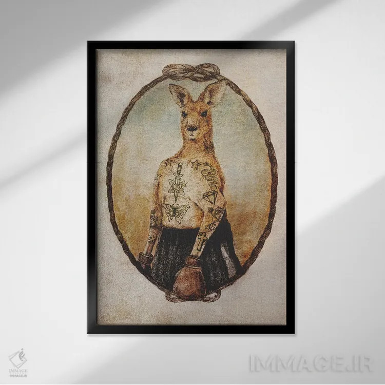 تابلو دکوراتیو "بوکسور استرالیایی" اثر مایک کوبو - نمای قابدار مشکی