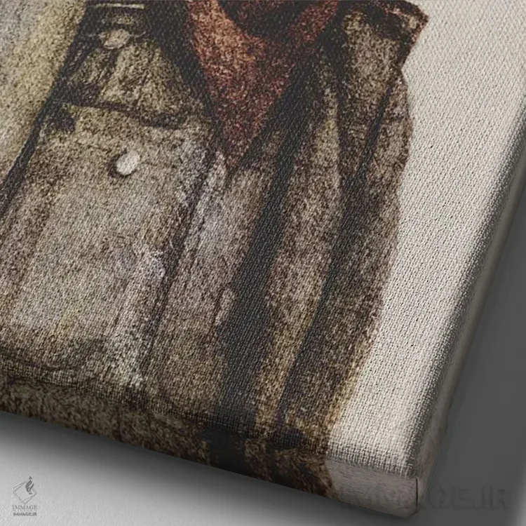 تابلو دکوراتیو "کسی که سخت کار می کند" اثر مایک کوبو - نمای نزدیک بافت بوم