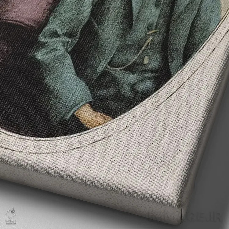 تابلو دکوراتیو "زوج اشرافی" اثر مایک کوبو - نمای نزدیک بافت بوم