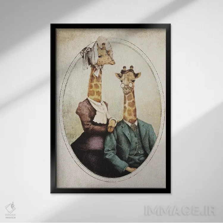 تابلو دکوراتیو "زوج اشرافی" اثر مایک کوبو - نمای قابدار مشکی