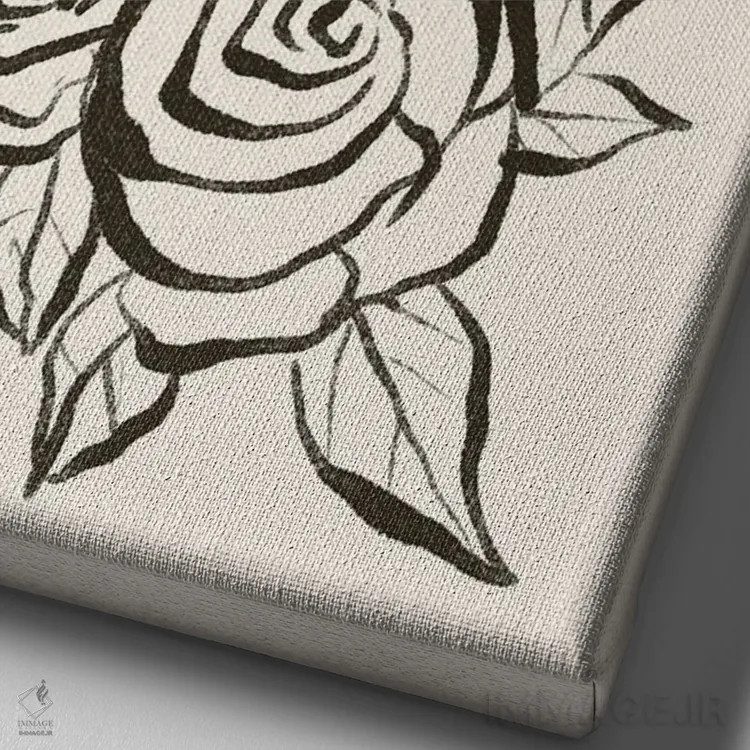 تابلو مینیمال "رزها" اثر مایک کوبو - نمای نزدیک بافت بوم